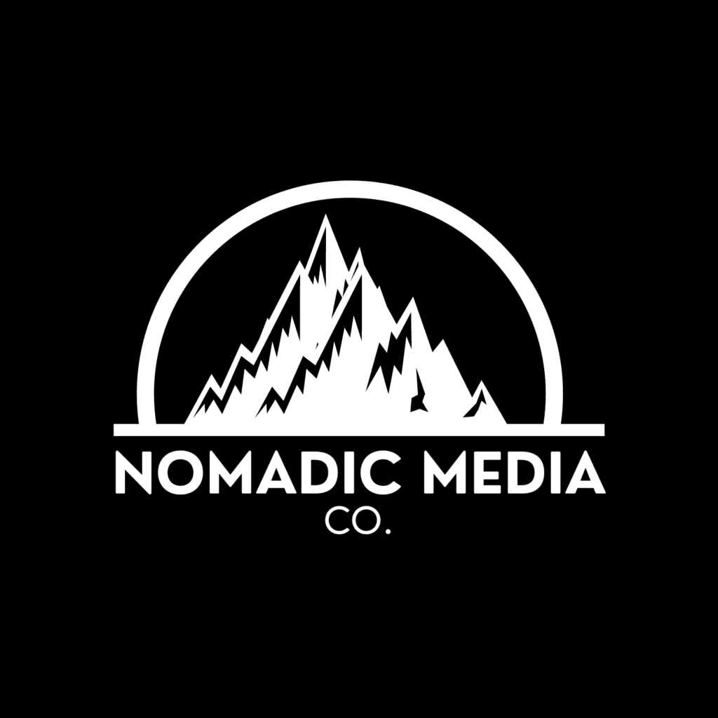 Nomadic Media CO logo in black and white