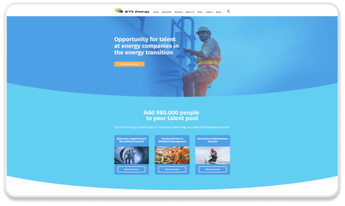 samenwerking met WTS Energy leidde tot een effectieve webontwikkeling & marketingstrategie met WordPress, Elementor & Figma. Website image